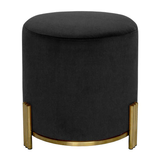 Apollo Velvet Ottoman - Black