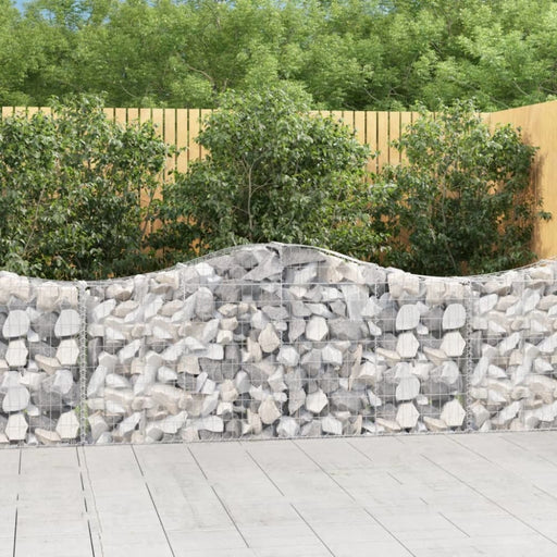 Arched Gabion Baskets 2 Pcs 200x30x80/100 Cm Galvanised