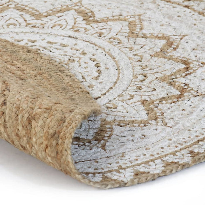 Area Rug Braided Jute Printed 150 Cm Round Xaptao