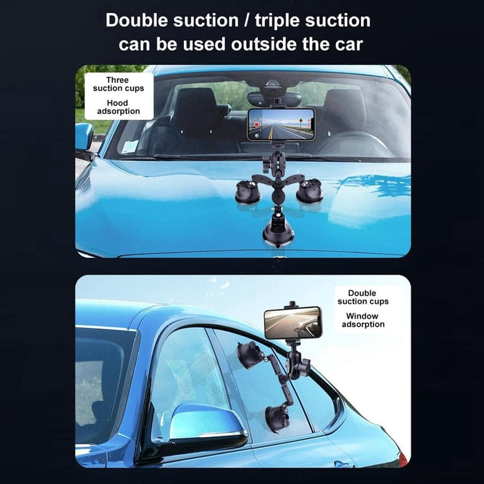 Arm Phone Clamp Mount Tri-leg Suction Cup Connecting Rod