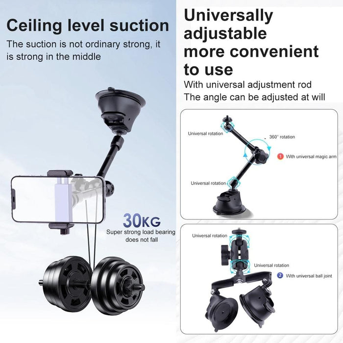 Arm Phone Clamp Mount Tri-leg Suction Cup Connecting Rod