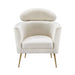 Armchair Boucle Fabric White Yoli