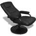 Tv Armchair With Footstool Black Faux Leather Gl873155