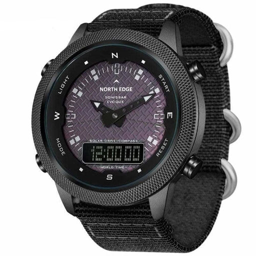 Army Style 50m Waterproof Solar Power Digital Watch