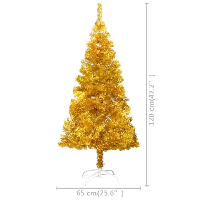 Artificial Christmas Tree With Stand Gold 120 Cm Pet Txkonp