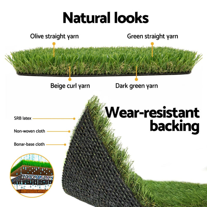 Artificial Grass 30mm 2mx5m Synthetic Fake Lawn Turf