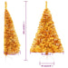 Artificial Half Christmas Tree with Stand Gold 150 Cm Pvc