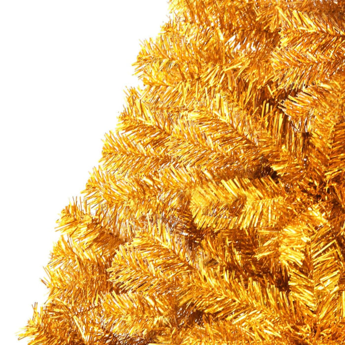 Artificial Half Christmas Tree with Stand Gold 150 Cm Pvc