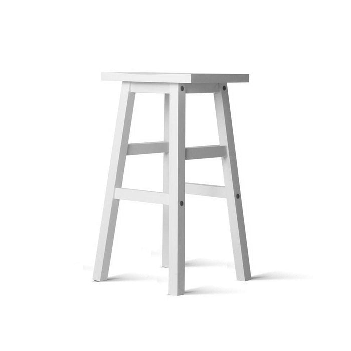 Artiss Set Of 2 Beech Wood Bar Stools - White Offer