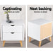 Artiss 2 Drawer Wooden Bedside Tables - White