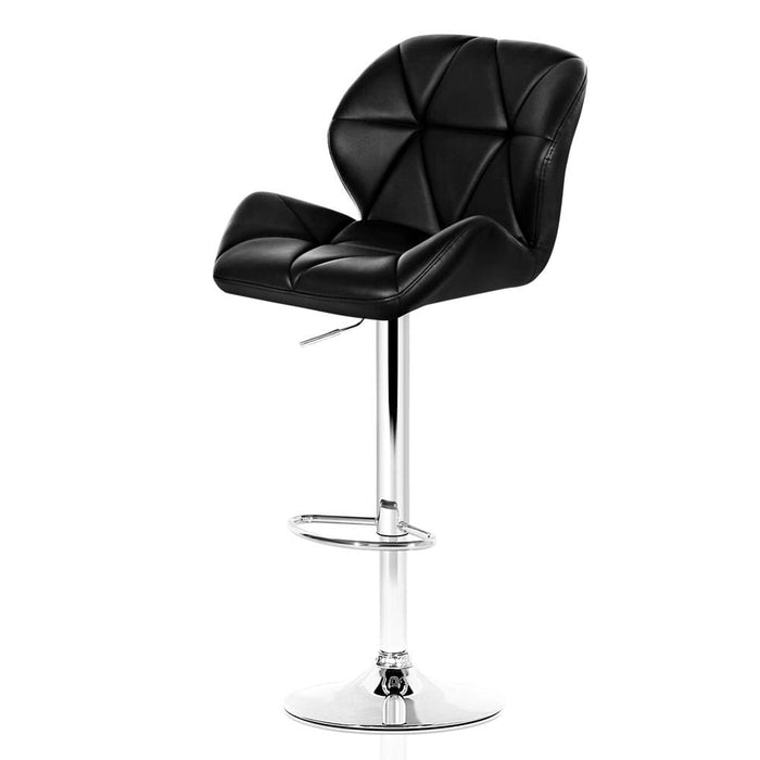 Artiss Set Of 2 Kitchen Bar Stools - Black And Chrome