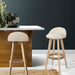 Artiss Set Of 2 Pu Leather Backrest Bar Stools - Beige