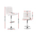 Artiss Set Of 2 Pu Leather Gas Lift Bar Stools - White