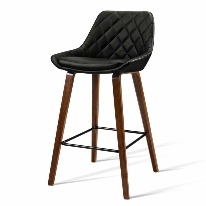 Artiss Set Of 2 Bar Stools Bentwood Pu Leather Diamond