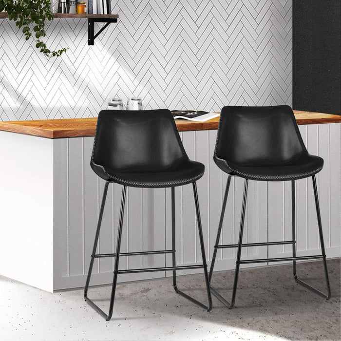 Artiss Set Of 2 Bar Stools Kitchen Metal Stool Dining