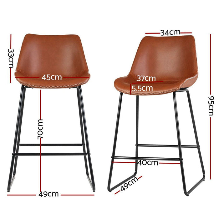 Artiss Set Of 2 Bar Stools Kitchen Metal Stool Dining