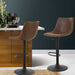 Artiss Set Of 2 Bar Stools Gas Lift Pu Leather- Brown