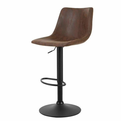 Artiss Set Of 2 Bar Stools Gas Lift Pu Leather- Brown