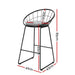 Artiss Set Of 2 Bar Stools Steel Fabric - Grey And Black