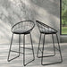 Artiss Set Of 2 Bar Stools Steel Fabric - Grey And Black