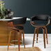 Artiss Set Of 2 Swivel Pu Leather Bar Stool - Wood And Black