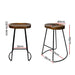 Artiss Set Of 2 Elm Wood Backless Bar Stools 65cm - Black