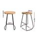 Artiss Set Of 2 Elm Wood Backless Bar Stools 65cm - Black