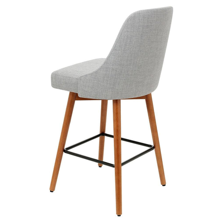 Artiss Set Of 2 Wooden Fabric Bar Stools Square Footrest