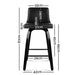 Artiss Set Of 2 Wooden Pu Leather Bar Stool - Black