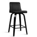 Artiss Set Of 2 Wooden Pu Leather Bar Stool - Black