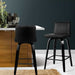 Artiss Set Of 2 Wooden Pu Leather Bar Stool - Black