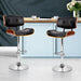 Artiss Set Of 2 Wooden Gas Lift Bar Stools - Black