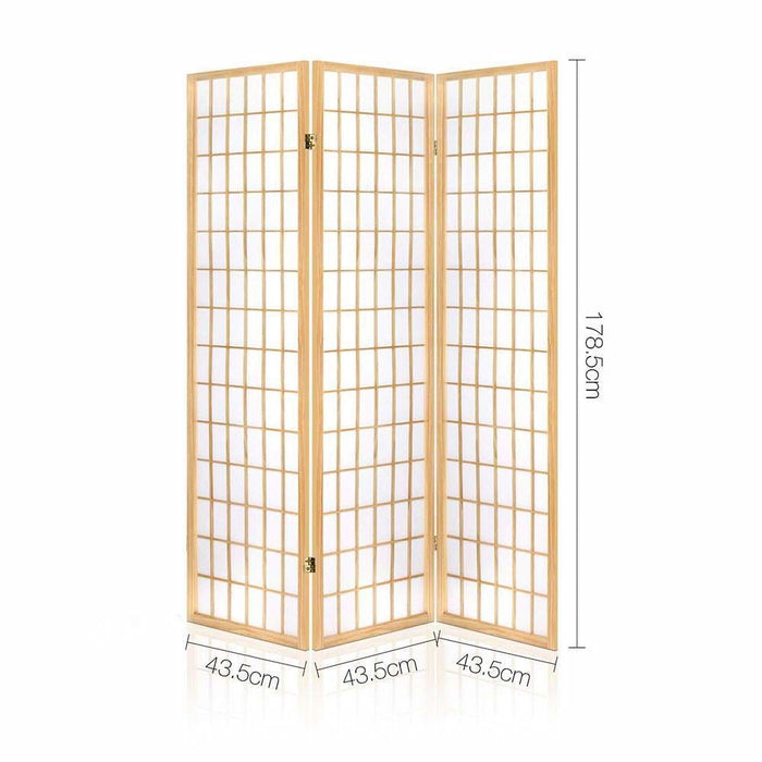 Artiss 3 Panel Wooden Room Divider - Natural