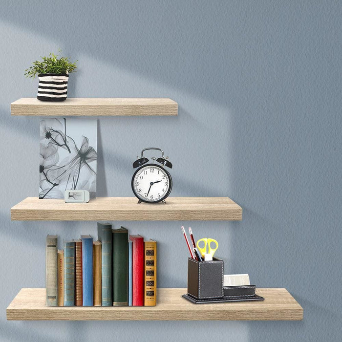 Artiss 3pcs Wall Floating Shelf Set Diy Mount Storage Book