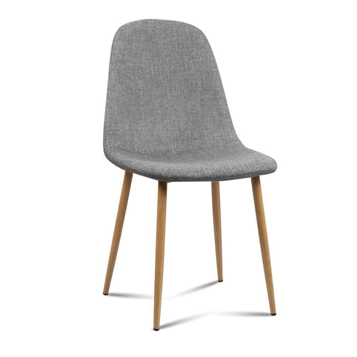 Artiss Set Of 4 Adamas Fabric Dining Chairs Light Grey