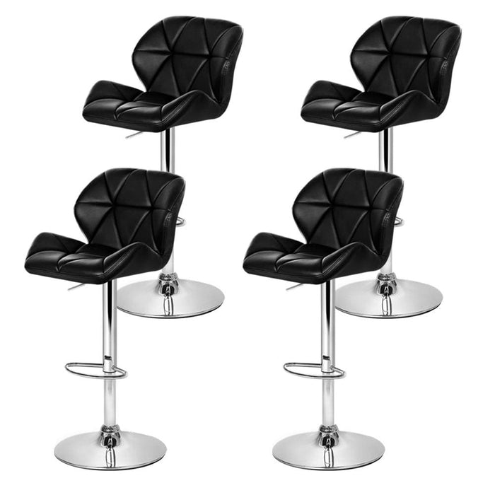 Artiss Set Of 4 Kitchen Bar Stools - Black And Chrome