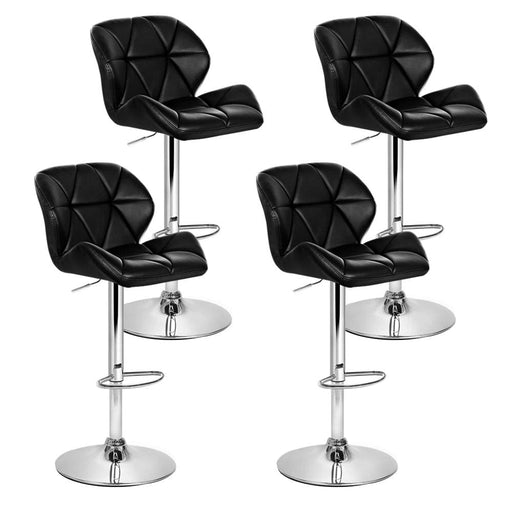 Artiss Set Of 4 Kitchen Bar Stools - Black And Chrome