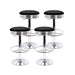 Artiss Set Of 4 Pu Leather Backless Bar Stools - Black