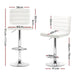 Artiss Set Of 4 Pu Leather Lined Pattern Bar Stools- White