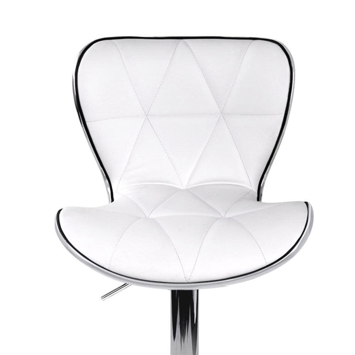 Artiss Set Of 4 Pu Leather Patterned Bar Stools - White