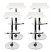 Artiss Set Of 4 Pu Leather Wave Style Bar Stools - White