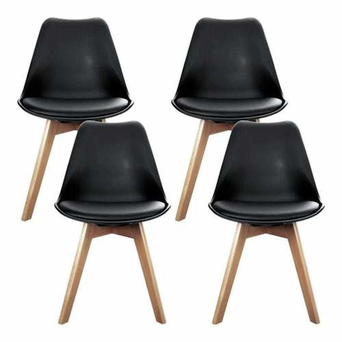 Artiss Set Of 4 Padded Dining Chair - Black