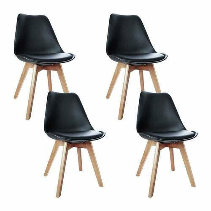 Artiss Set Of 4 Padded Dining Chair - Black