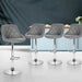 Artiss Set Of 4 Bar Stools Pu Leather Diamond Style - Grey