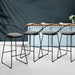 Artiss Set Of 4 Bar Stools Steel Fabric - Grey And Black