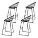 Artiss Set Of 4 Bar Stools Steel Fabric - Grey And Black