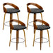 Artiss Set Of 4 Walnut Wood Bar Stools - Black And Brown