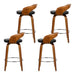 Artiss Set Of 4 Walnut Wood Bar Stools - Black And Brown