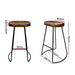 Artiss Set Of 4 Elm Wood Backless Bar Stools 75cm - Black