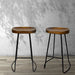 Artiss Set Of 4 Elm Wood Backless Bar Stools 75cm - Black